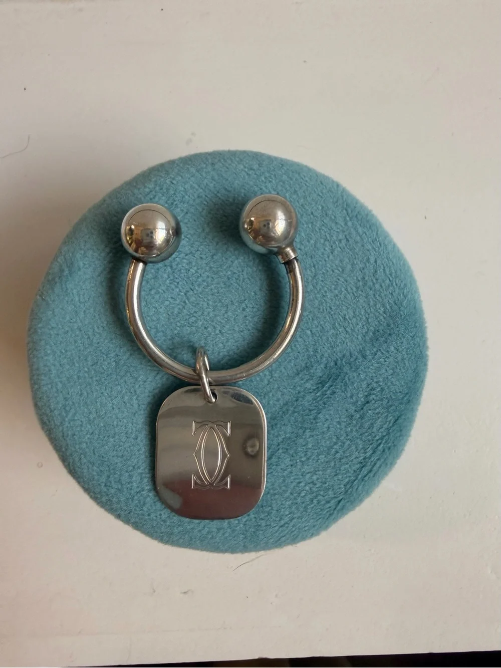 Vintage Cartier sterling silver key ring.